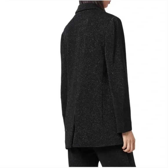 ALLSAINTS Aleida Shimmer Blazer Black Sz 6 - Picture 4 of 16